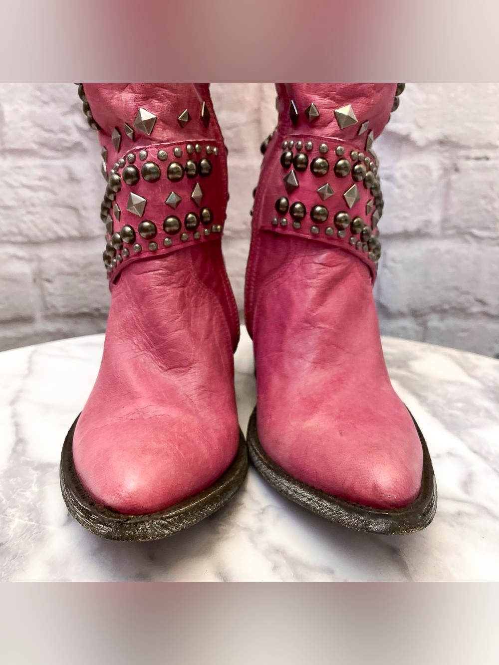 Old Gringo Belinda Studded Tall Boots Pink 5.5B EUC - Picture 2 of 12
